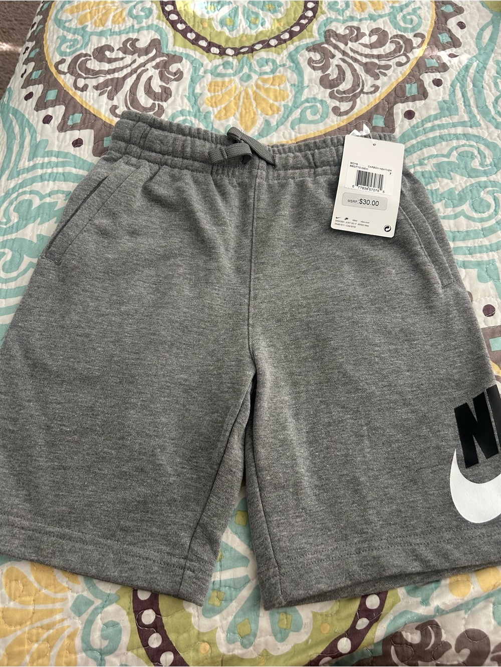 Nike Gray Logo Knit Boys' Shorts